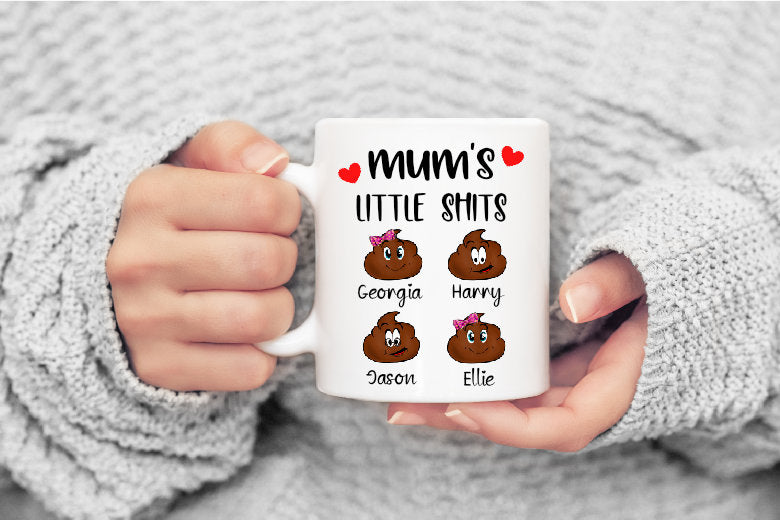 Personalised Mum's Little Shits mug