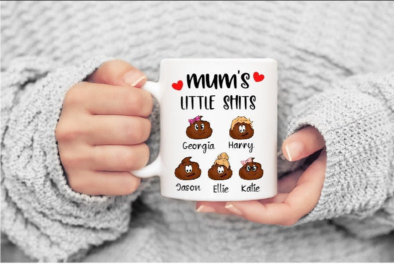 Personalised Mum's Little Shits mug