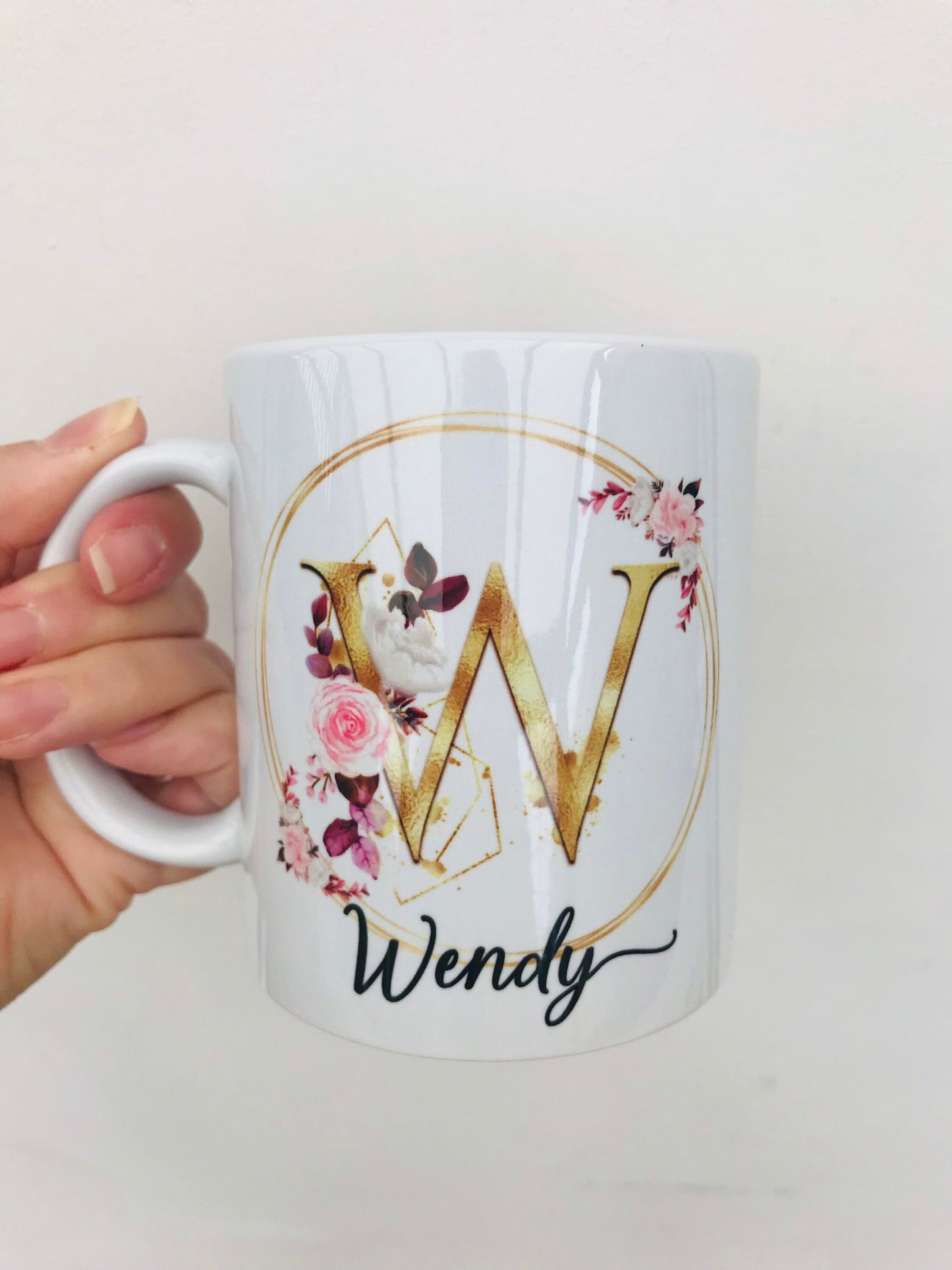 Personalised Golden Initial Name mug