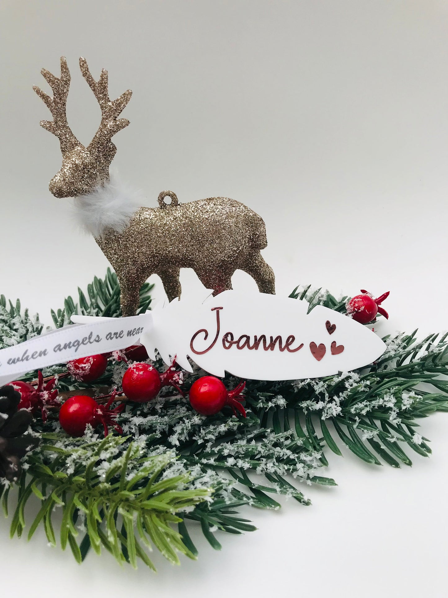 Personalised Christmas Memorial Feather Ornament