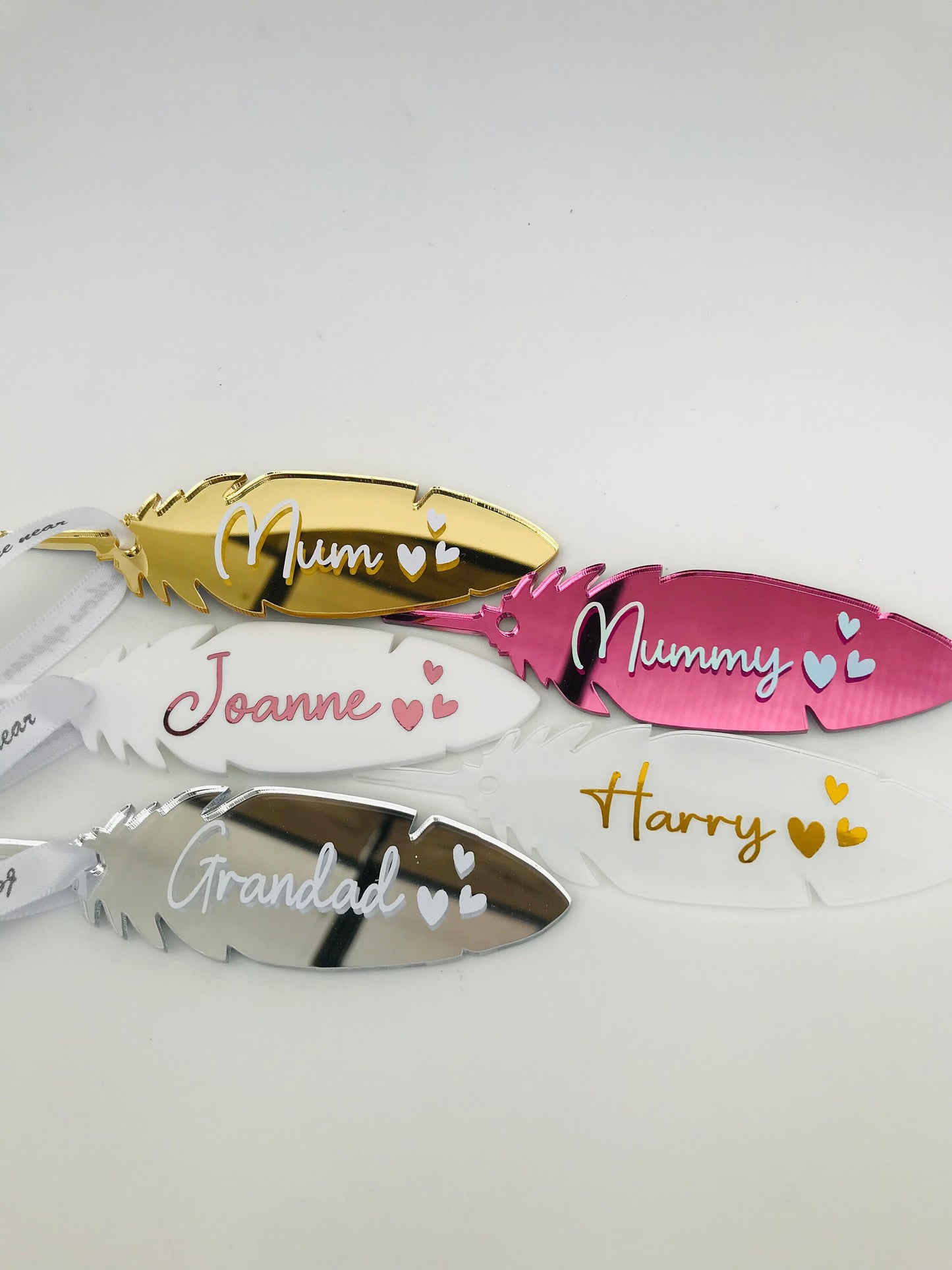Personalised Christmas Memorial Feather Ornament