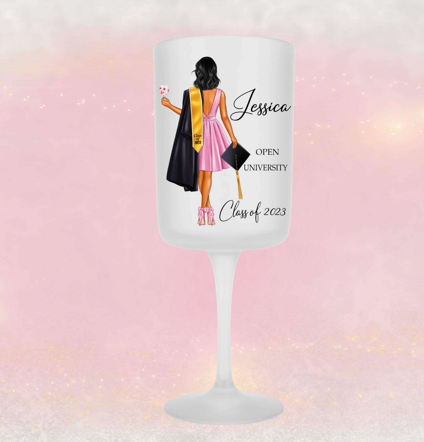 Personalised Graduation wine glass