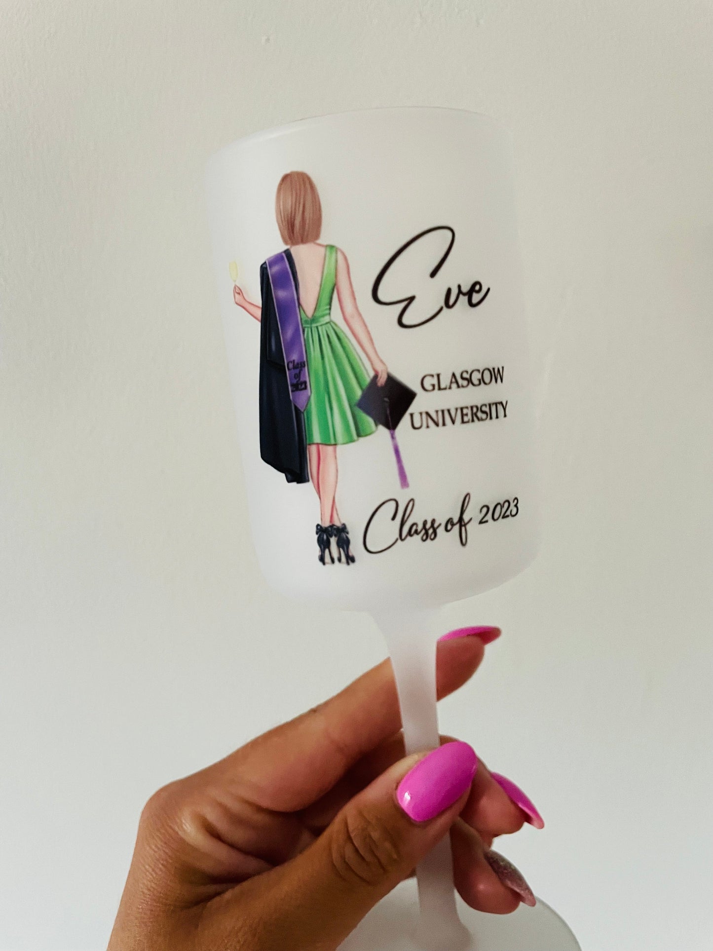 Personalised Graduation wine glass