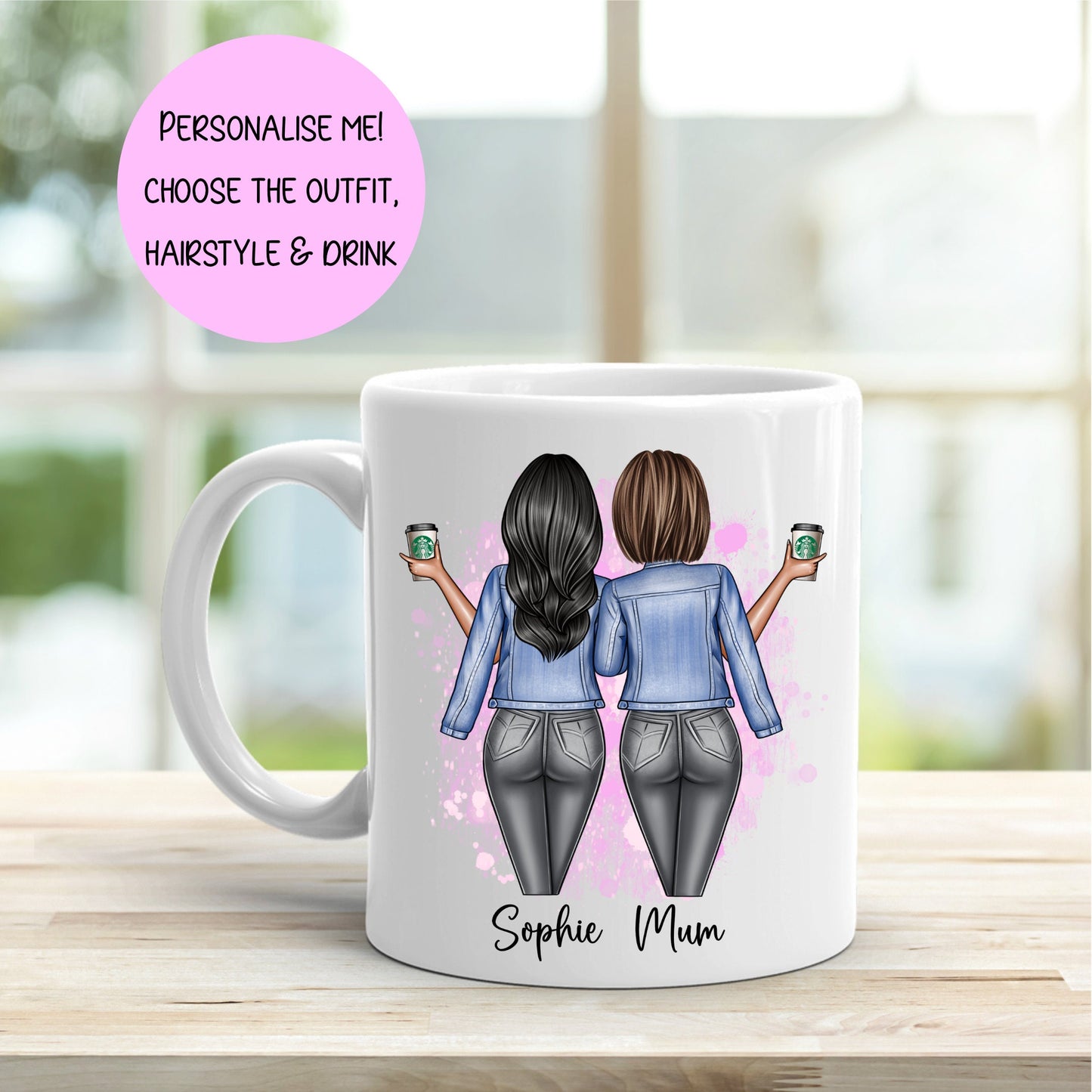 Personalised mother daughter mug