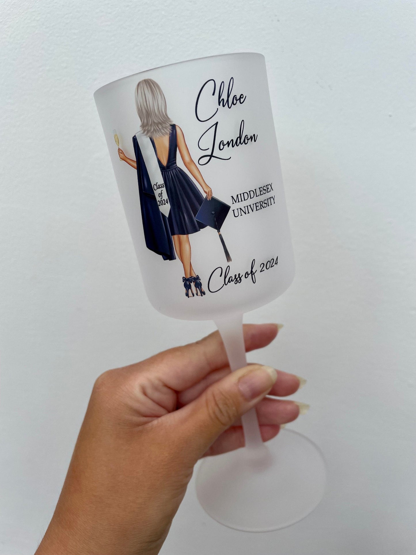 Personalised Graduation wine glass