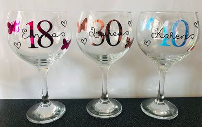 Personalised Birthday Gin Glass