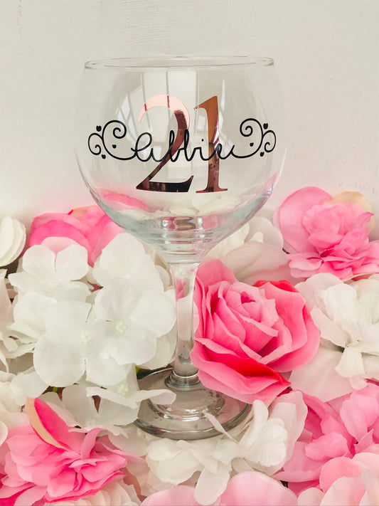 Personalised Birthday Gin Glass