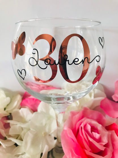 Personalised Birthday Gin Glass