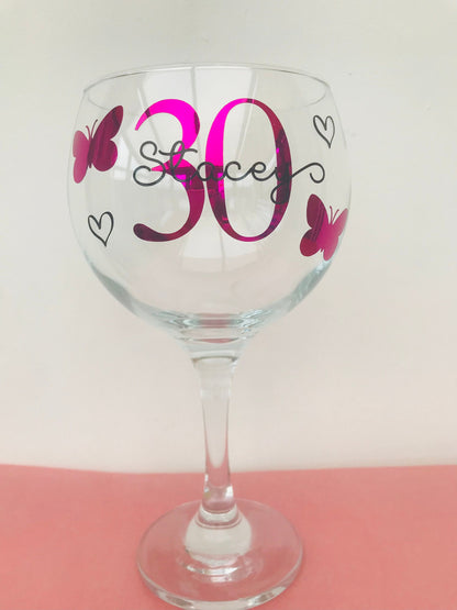 Personalised Birthday Gin Glass