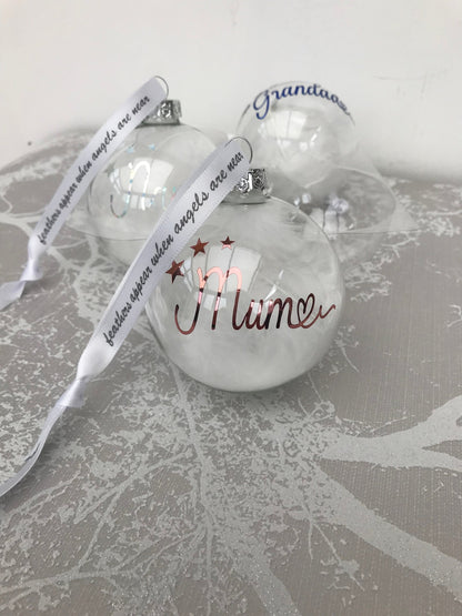 Personalised Christmas memorial bauble