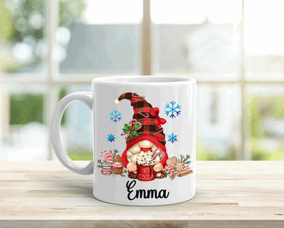 Personalised Christmas gnome mug