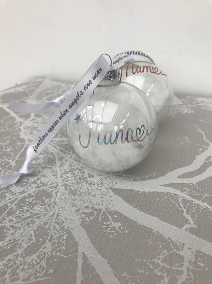 Personalised Christmas memorial bauble
