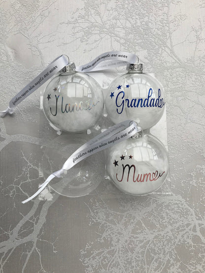 Personalised Christmas memorial bauble