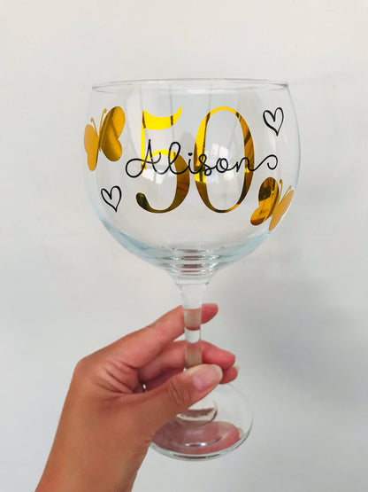 Personalised Birthday Gin Glass