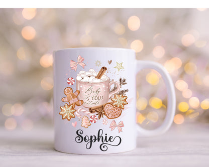 Pink Christmas mug