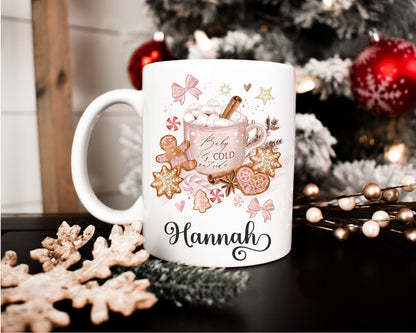 Pink Christmas mug