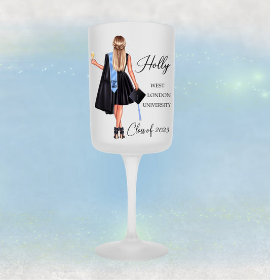 Personalised Graduation wine glass