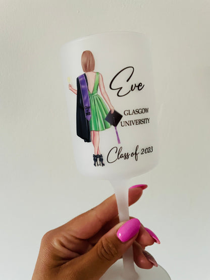 Personalised Graduation wine glass
