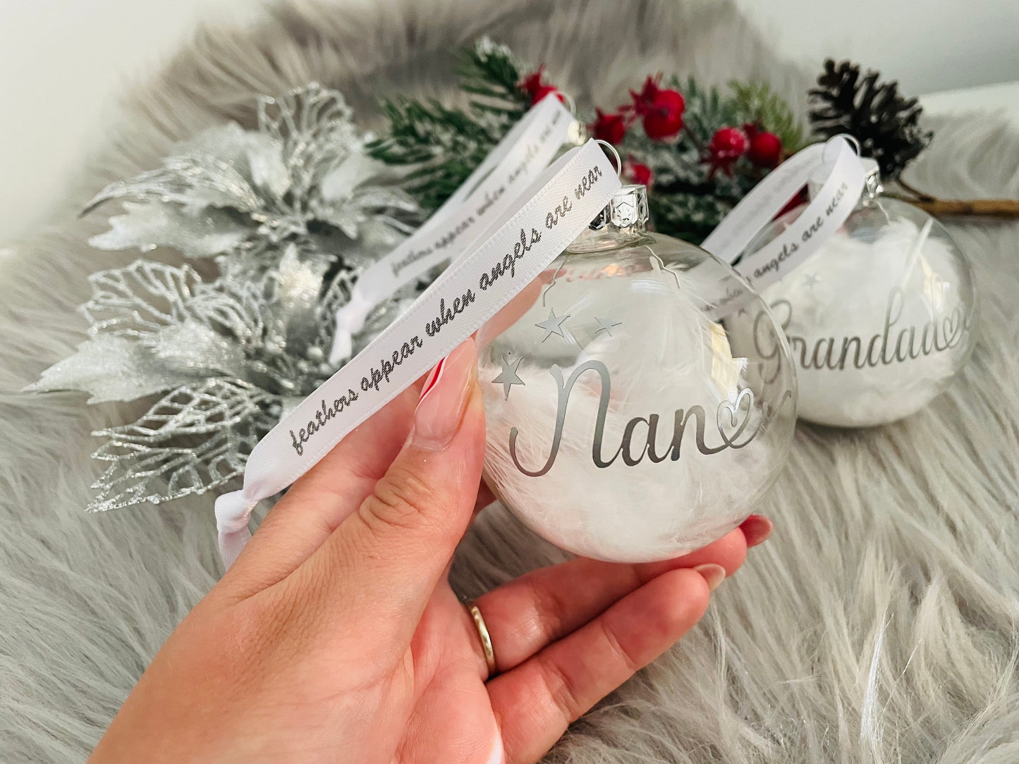 Personalised Christmas memorial bauble