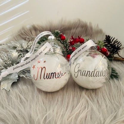 Personalised Christmas memorial bauble