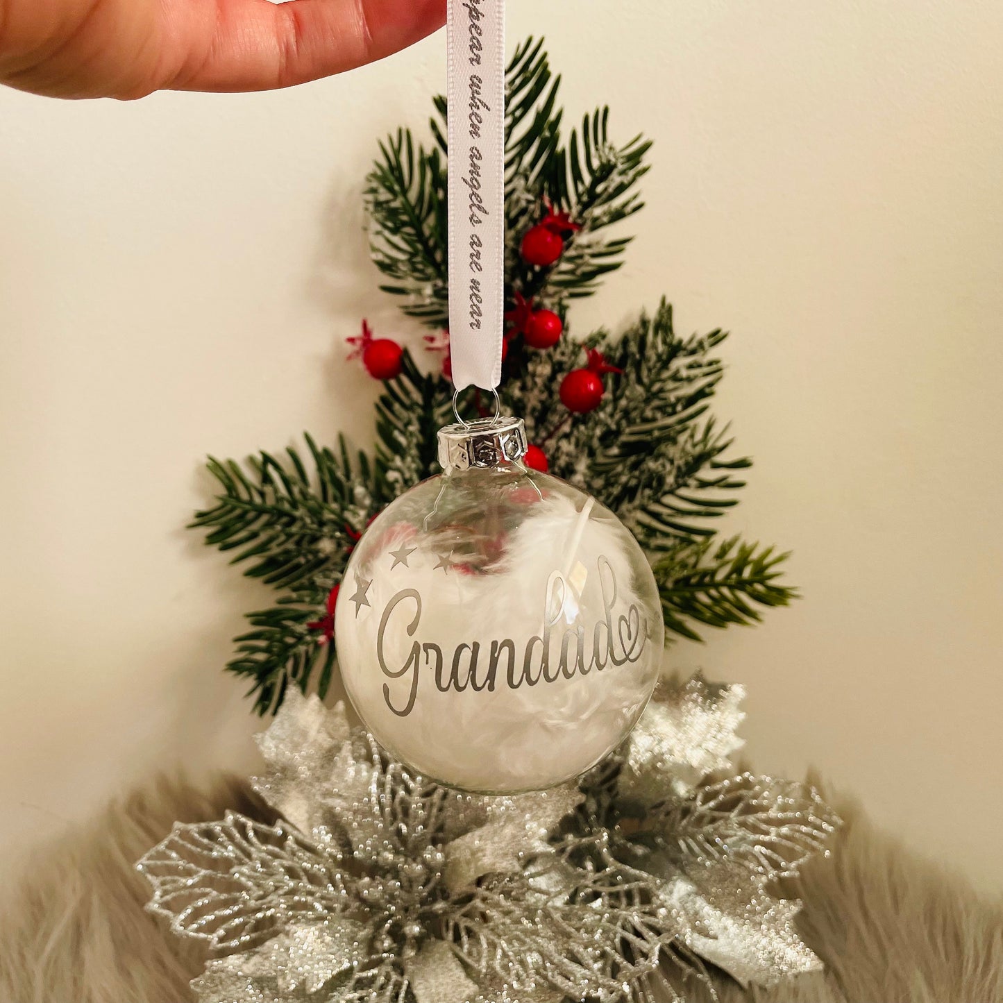 Personalised Christmas memorial bauble