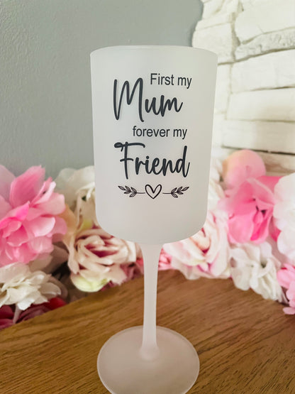 Personalised Mum Daughter Wine Glass