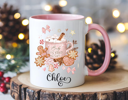 Pink Christmas mug