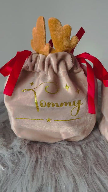 Personalised Christmas  Reindeer Treat Bag